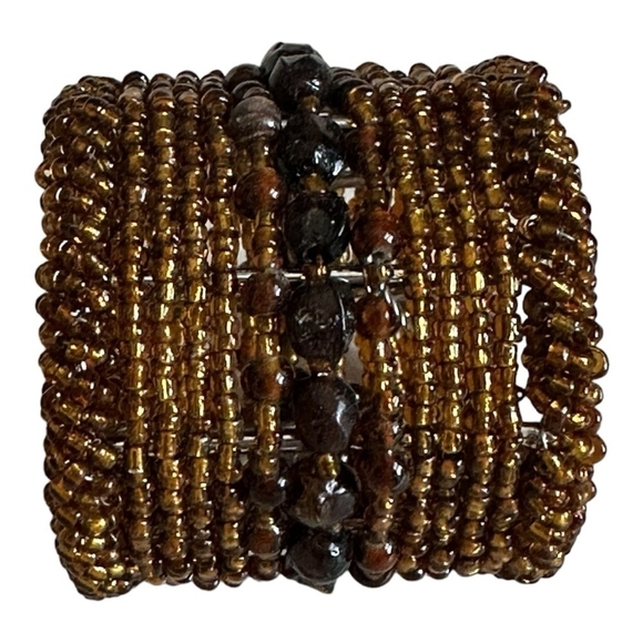 Vintage Set of 4 Copper Handmade Micro Beaded Napkin Rings Moroccan Napkin Rings - Picture 8 of 9